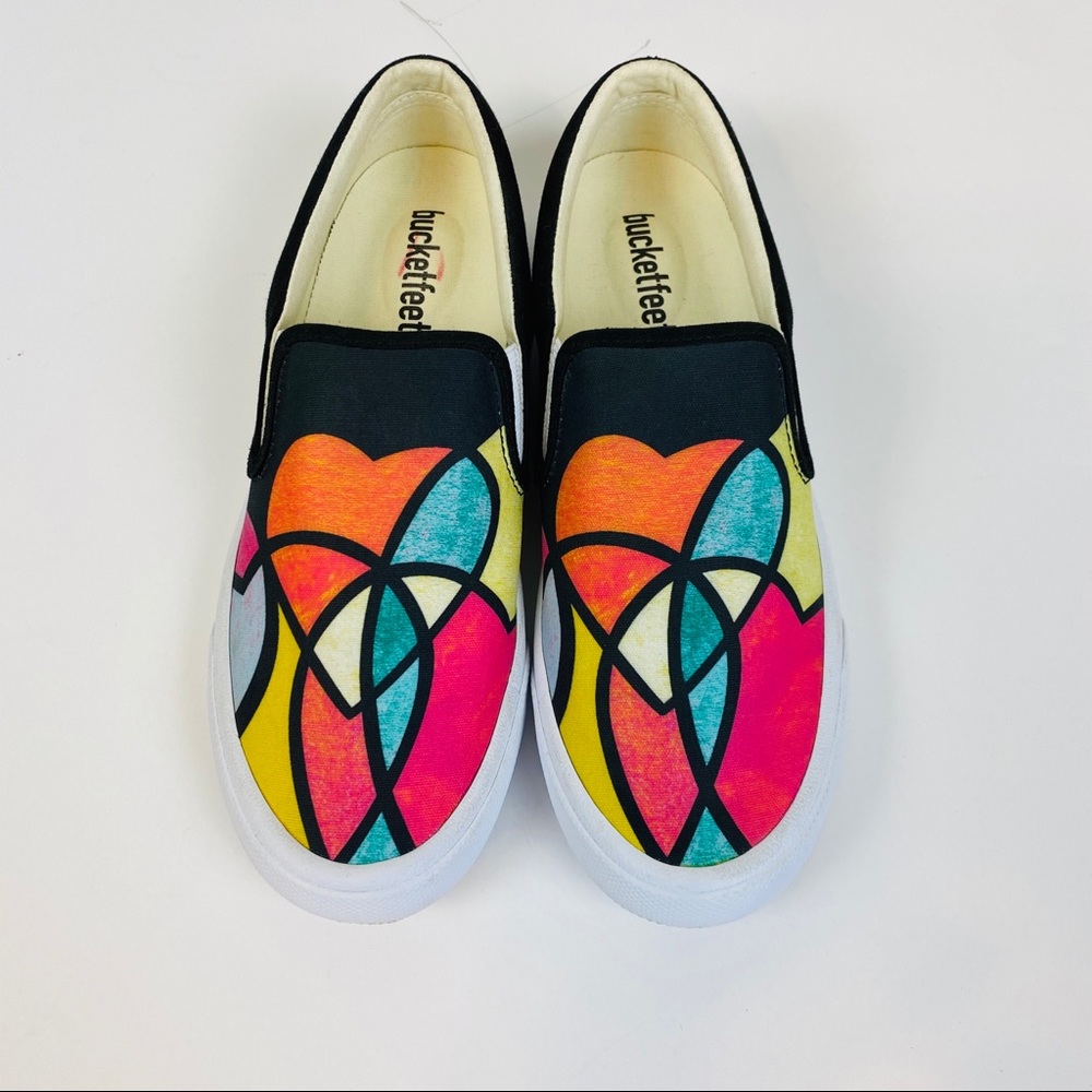 Bucketfeet Stain Glass Heart Slip On Sneakers